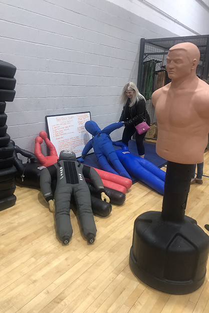 Exploring the gym at the FBI Academy.